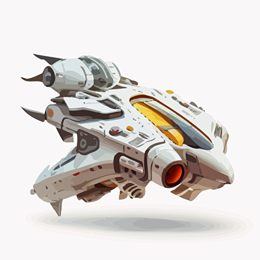 spaceship, vector, white background