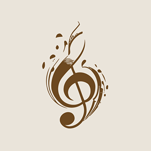 simple vector logo, tenor clef, music, basic