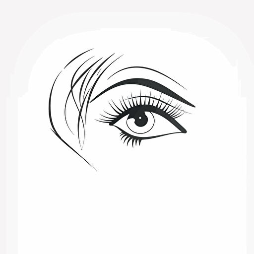 logo vector line female eye contour, white background