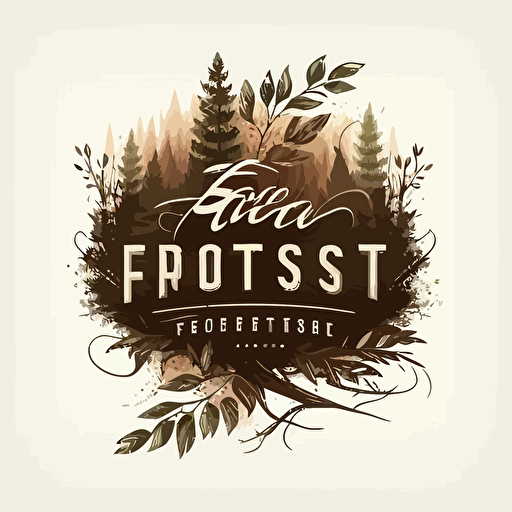 logotype illustration with text, foresta studio, vector
