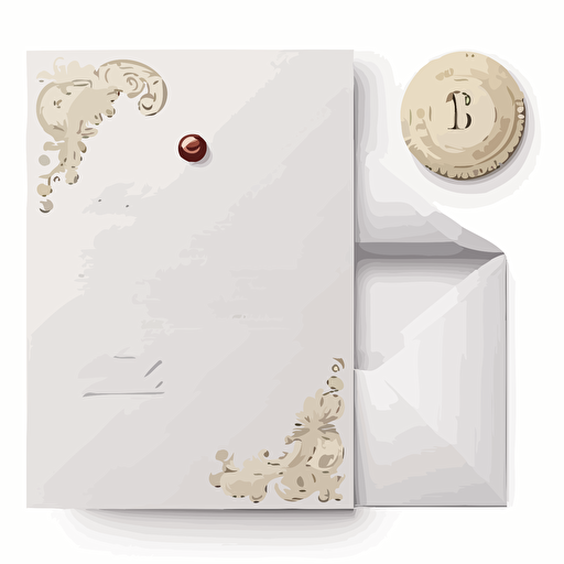 a letter with official letterhead with fold marks in vector art style on a white background