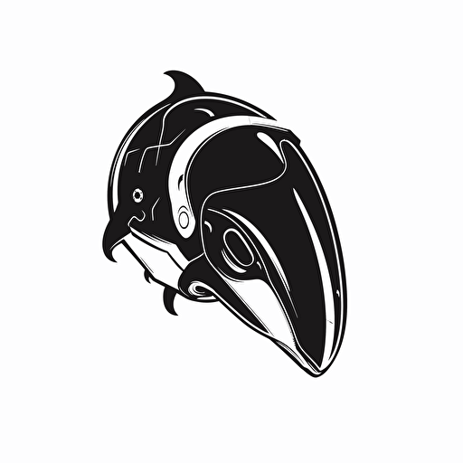 iconic futuristic minimalistic logo of apex predator orca AI trading bot, vector, creative, black logo on white background,