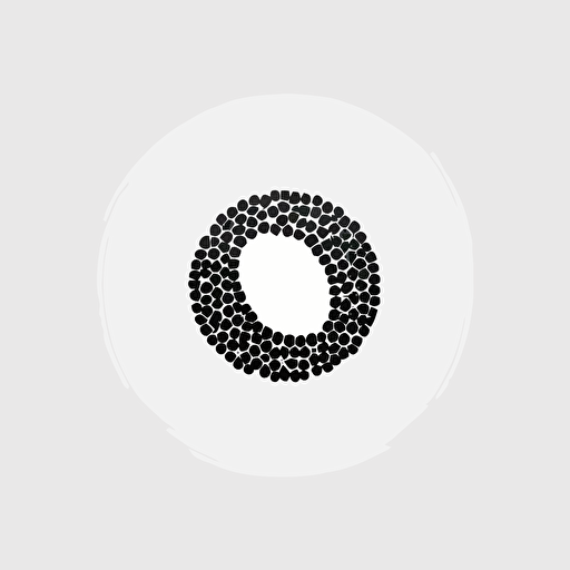 circular logo, coffee bean, black and white, vector, simple, modern, minimalist, white space, white background