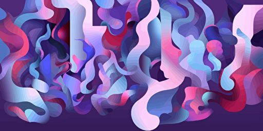 a high end modern illustration of the number 4 vector art design milk. the palette is a lot of purple with little blue and little green.