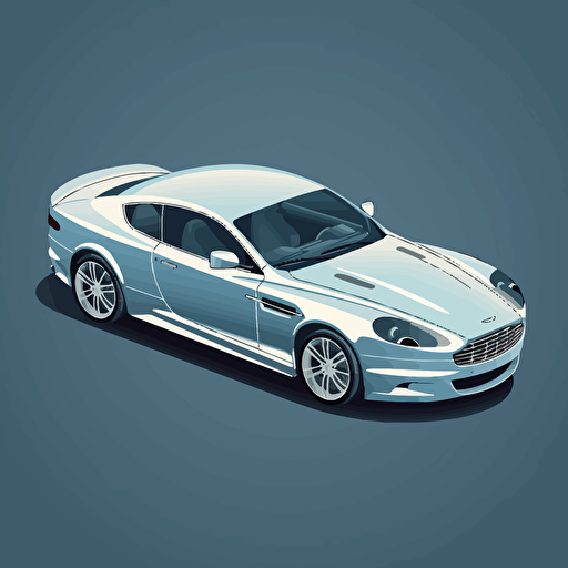 isometric 2008 Aston Martin DBS Coupe icon, in the style of Matthew Skiff illustrations, in the style of Christopher Lee illustrations, in the style of Jonathan Ball illustrations, simple, rough-edged drawing, vector illustration, flat art,