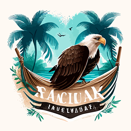 vector logo with an eagle carrying a hammock