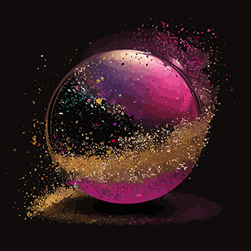 Glitterbomb, glitter bomb, from darkness to light, spiritual, gold glitter, pinks, purples, vector, black background