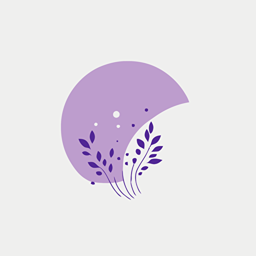 an abstract logo for a wellness app, vector, flat art, simple, minimalistic, light purples, white background