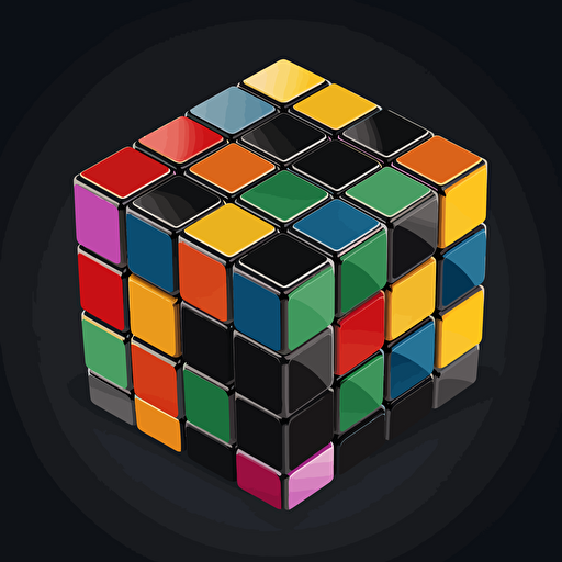 rubik's cube 3*3 in vector