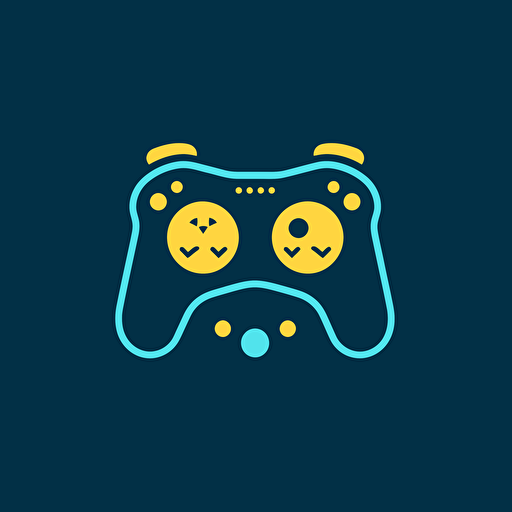 logo design for a Video Game company, flat, modern, vector, 2D, icon, video game controler, cash, simple, happy vibes, vibrant