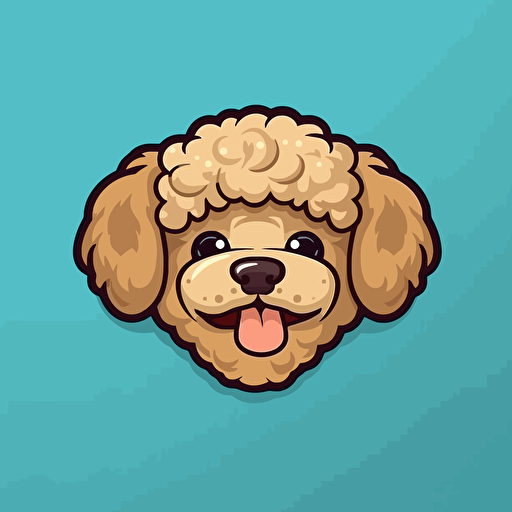 A vector logo of a cute poodle for a dog grooming business, simple, memorable, chibi, classy