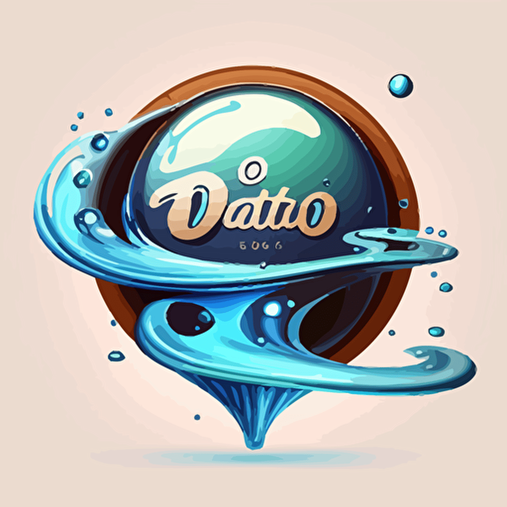 vector logo of a BOTIJO with a WATER in orbit