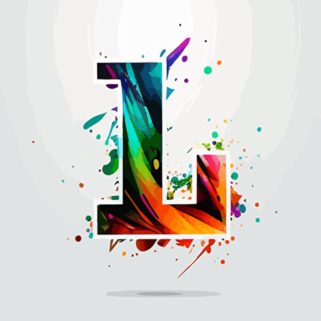 letter L, white background, logo style, full color, vector