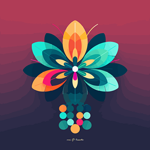 symatrical minimalist vector flower
