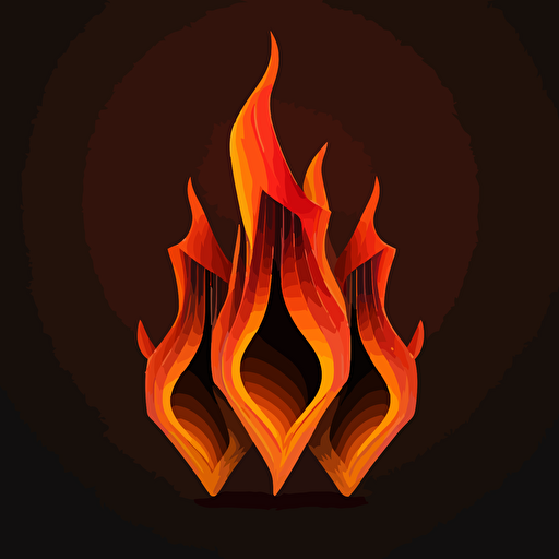 Flat vectored image of three flames stacked within eachother