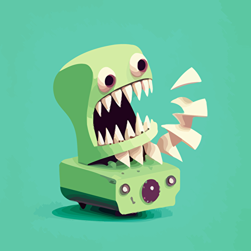 flat vector illustration of wind up Chattering Teeth