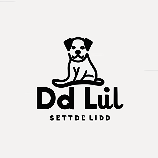 single logo design of letter 'DL PET STUDIO', vector, company logo, flat, clean, simplicity, embroidery sense