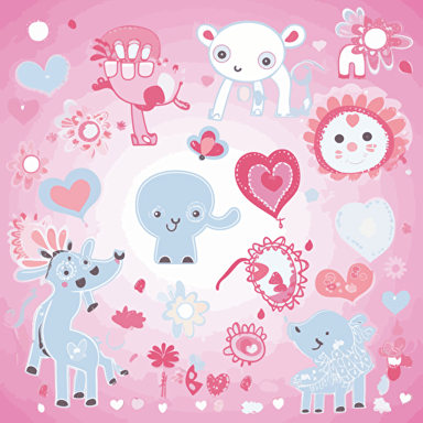Vector, illustration, cute animals, children, red, happiness, sweetness, cotton,5 caribbean,1 chromatic,1 dripping paint,1 flower of life,1 strobe,1 accent lighting,,1 magnification,,1 baby pink color,1 baby blue color,1 CYMK,1 cyan,1 hot pink color,1 lavender color,1 pastel,1 pink,1 cotton 6144x6144