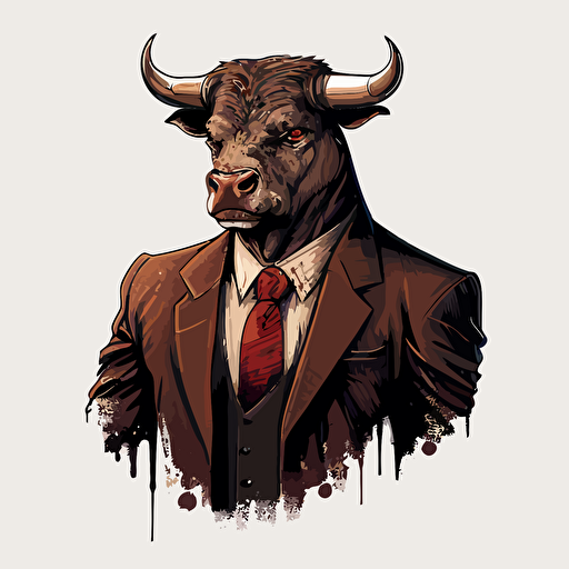bull in a suit vector
