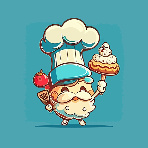 a cute mascot of a baker in vector style