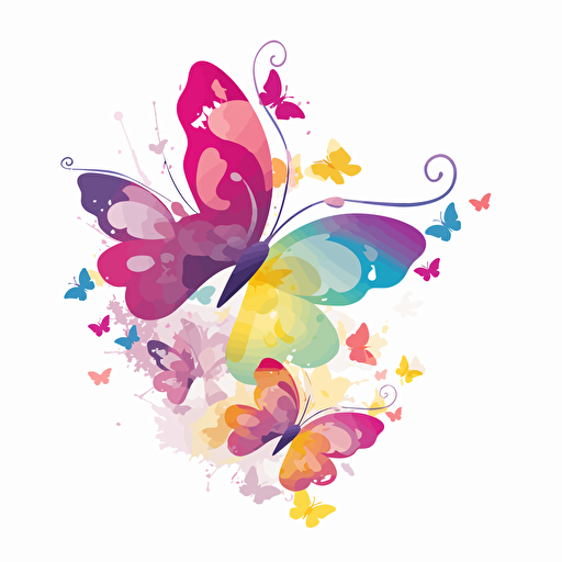 a mothers day butterfly, use pastel colors only, 2d clipart vector, minimalistic , hd, white background