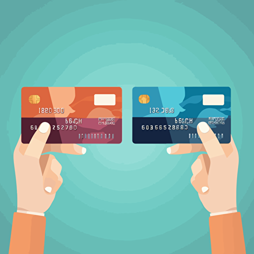 credit card comparison, social media ad, vector style