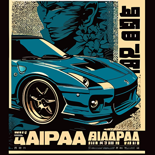 car appeal related advertisement, highlight color blue, vector, jdm, good quality