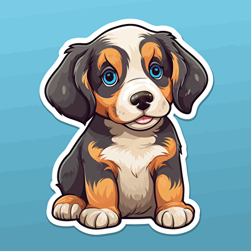 vector puppy sticker