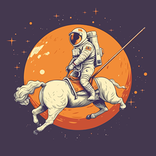 astronaut riding a pony on a stick vector