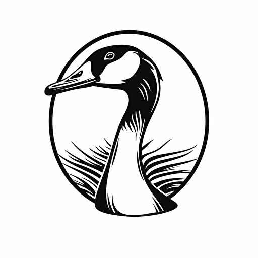 Continuous Line vector logo of canada goose