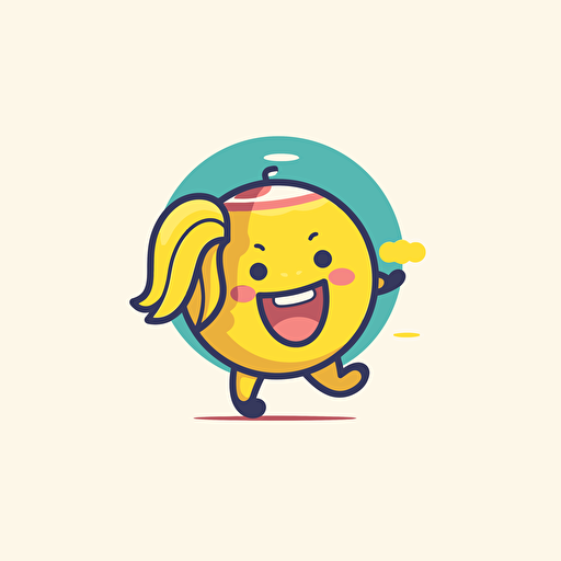 Banana, Playing Volleyball on the Beach, Energetic, Bright Colors, Comic vector illustration style, flat design, minimalist logo, minimalist icon, flat icon, adobe illustrator, cute, Simple