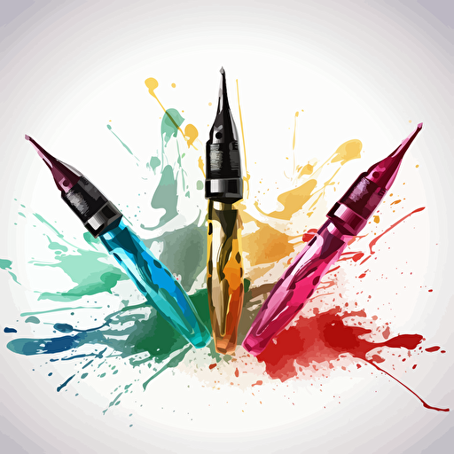 colorful pen and ink fourishes vector style