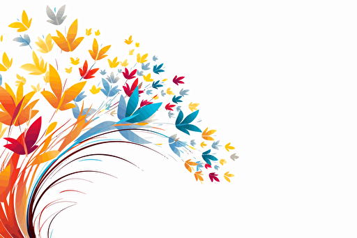 floral art, minimalism, white background, vector artwork,