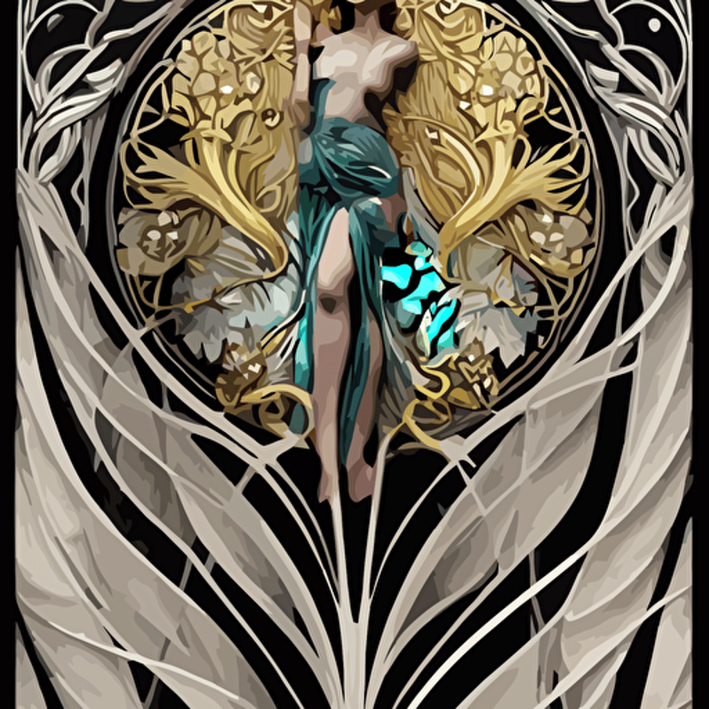 source future growth dramatic elaborate emotive art nouveau styles emphasise beauty transcendental seamless pattern symmetrical large motifs hyper realistic 8k image 3d supersharp flowing shiny twisted silk cloth curves swirls iridescent black silver colors perfect symmetry iridescent high definition sci fi octane render maya houdini light shadows reflections photorealistic masterpiece smooth gradients blur sharp focus photorealistic insanely detailed intricate cinematic lighting octane render epic scene 8 k