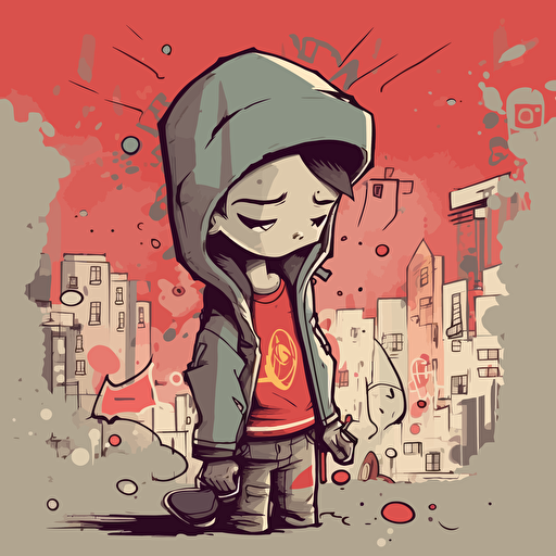 poetry, urban, graffiti, cute, vector art, simple, illustration, 2D