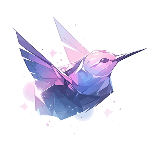 A gradient-colored origami bird sticker, featuring a smooth color transition from one shade to another, creating a visually appealing and stylish design, Artwork, vector illustration,