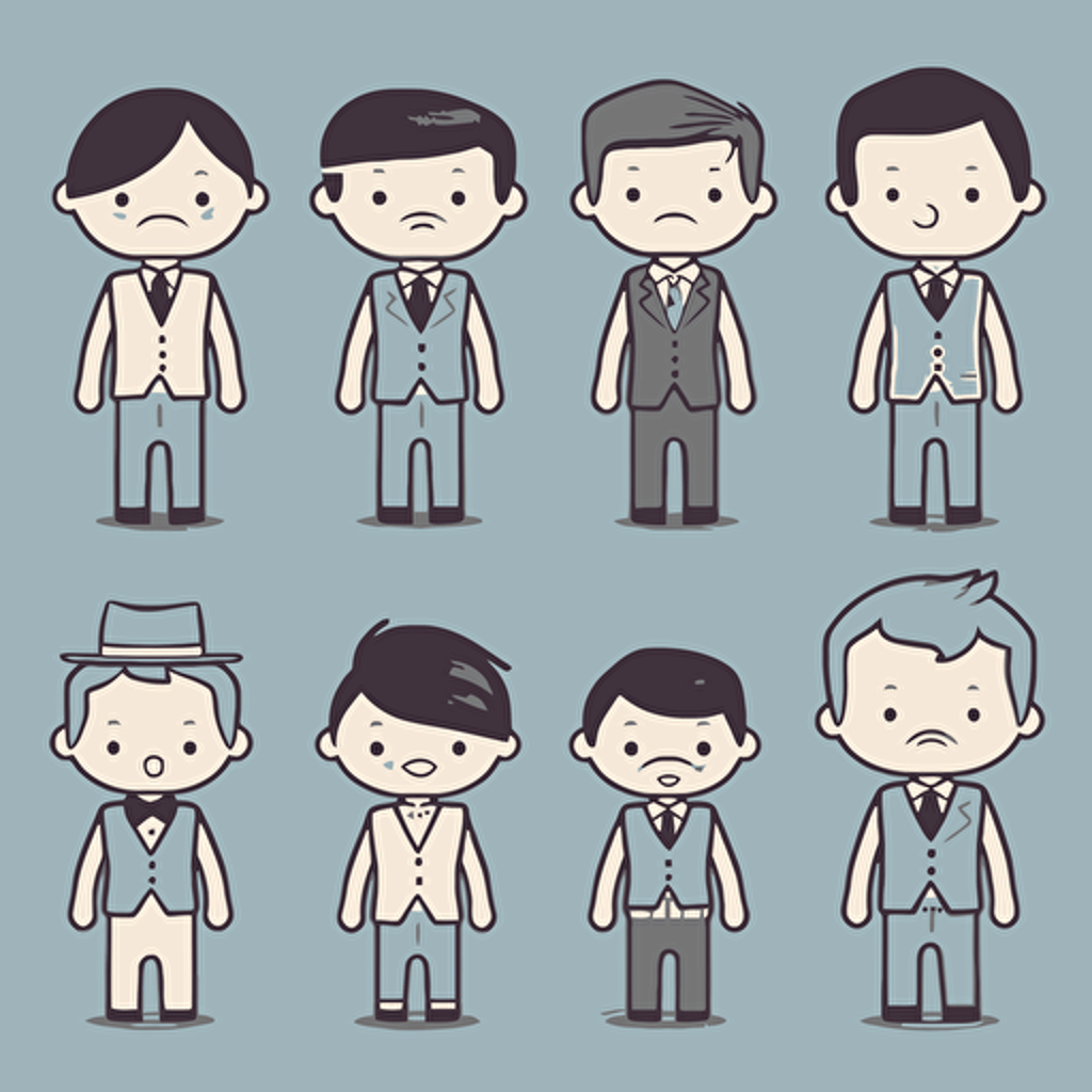 Set of vector little men