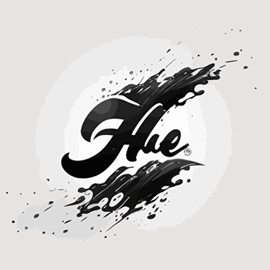 simple black and white water splash logo with 'BFC' in water splash logo vector abstract