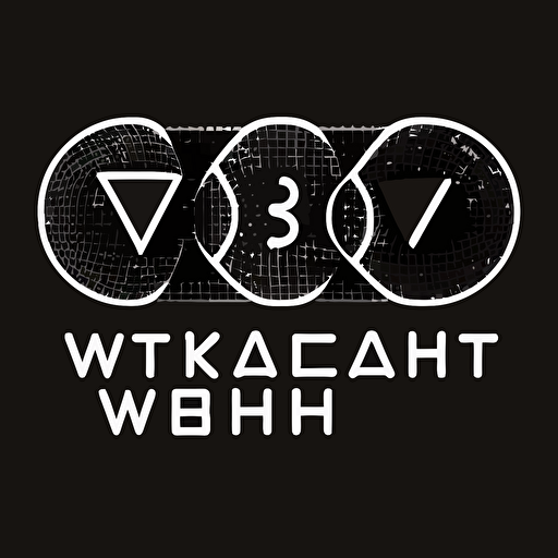 modern, simple, vector iconic logo of YouTube channel about Blockchain and Web3 development, white vector, on black background