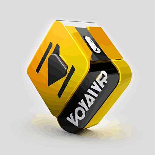 logo, vectorial, vitamin, battery, disposable smartphone charger, yellow, black, material design, white background