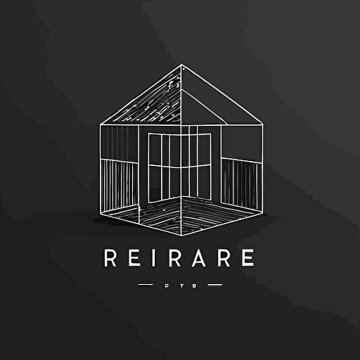 minimal line logo of real state, vector, symmetric, centered, flat, dribble, behance, pinterest, award winner