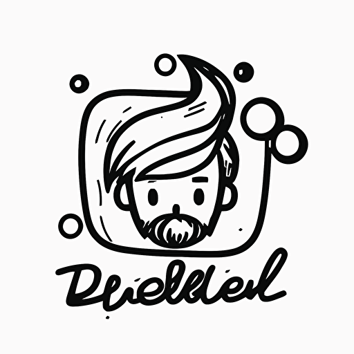 logo of a doodle app, minimalist, vector, white background