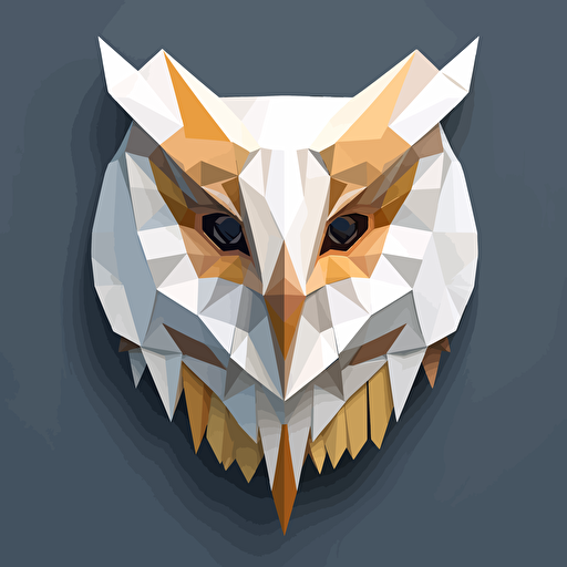 white barn owl mask, vector style