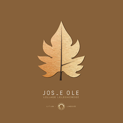Design logo, leaf, leather, text jole design, art, flat design, vector