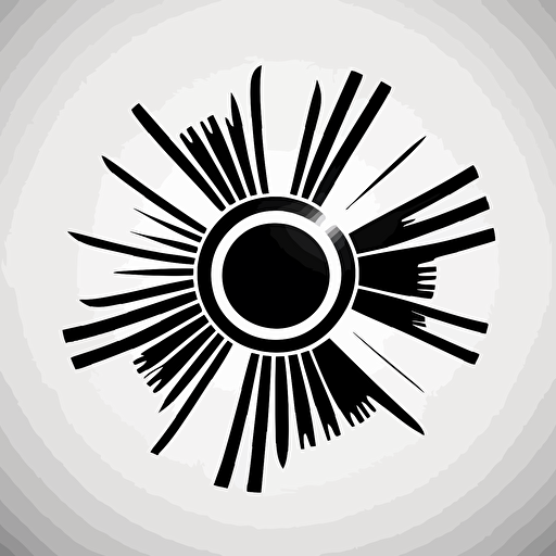 iconic logo, minimalistic, sun edm, black vector over white background