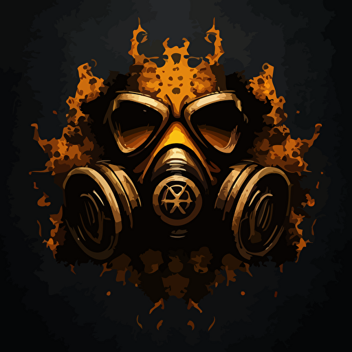 a biohazard symbol on a gas mask vector logo