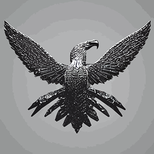 2 dimensional vector low poly clear crystal eagle icon black background cgsociety artstation octane render