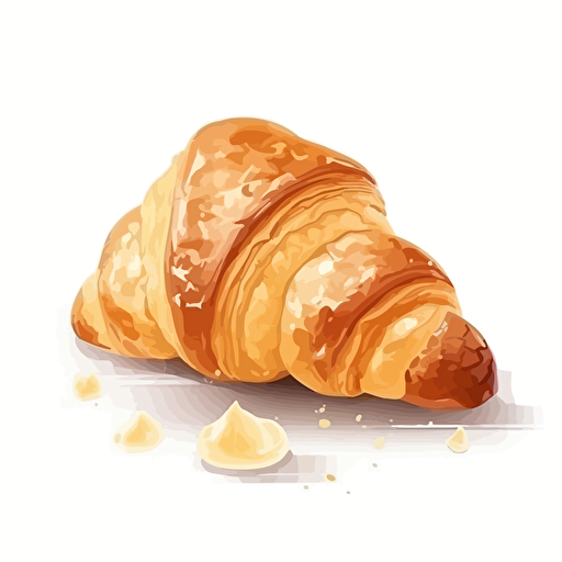 croissant concept art, simple, symetric,art vector, white background