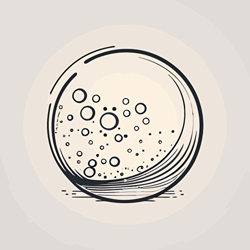 minimal line logo of a bubble, vector