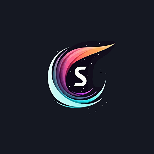a lettermark of letter S, logo, vector, shooting star, abstract, inspirational, futuristic, no background